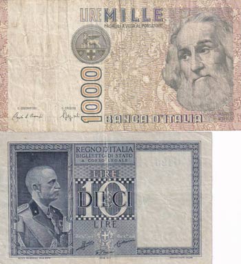 Italy, 10-1.000 Lire, 1939/1982, ... 