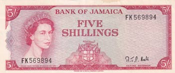 Jamaica, 5 Shillings, 1964, AUNC, ... 