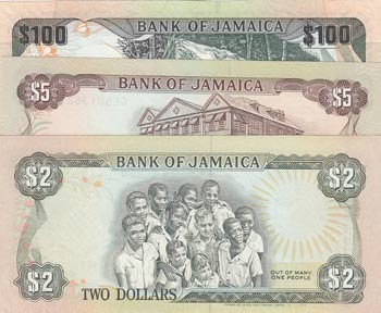 Jamaica, 2-5-100 Dollars, ... 