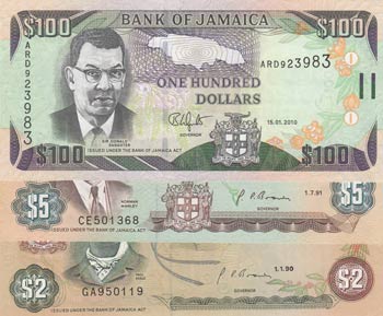 Jamaica, 2-5-100 Dollars, ... 