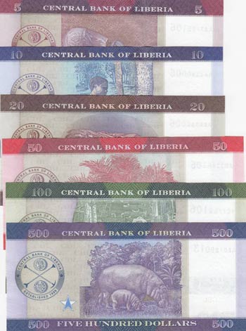 Liberia, 5-10-20-50-100-500 ... 