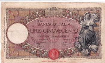 Italy, 500 Lire, 1935, FINE, p51c