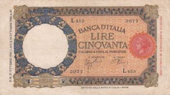 Italy, 50 Lire, 1933, VF(+), p54