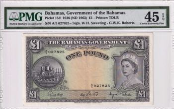 Bahamas, 1 Pound, 1963, XF, p15d