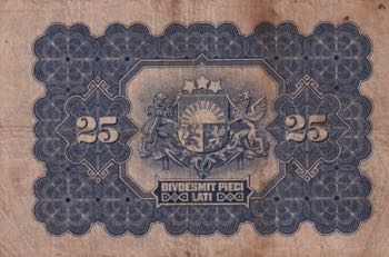 Latvia, 25 Latu, 1928, VF(-), p18a