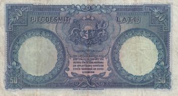 Latvia, 50 Latu, 1934, XF(-), p20a