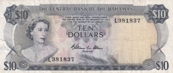 Bahamas, 10 Dollars, 1974, VF(+), ... 