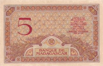 Madagascar, 5 Francs, 1937, UNC, ... 