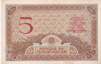 Madagascar, 5 Francs, 1937, AUNC, ... 