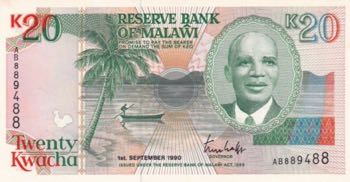 Malawi, 20 Kwacha, 1990, UNC, p26