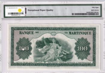 Martinique, 100 Francs, 1942, ... 