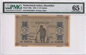 Netherlands Indies, 2 1/2 Gulden, ... 