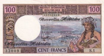 New Hebrides, 100 Francs, 1975, ... 