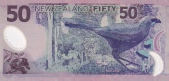 New Zealand, 50 Dollars, 2014, XF, ... 