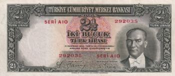 Turkey, 2 1/2 Lira, 1939, XF, ... 