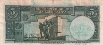 Turkey, 5 Lira, 1937, XF, p127, ... 