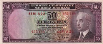 Turkey, 50 Kurush, UNC, p133, ... 