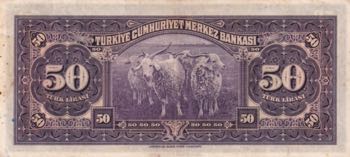 Turkey, 50 Lira, 1942, XF, p142, ... 