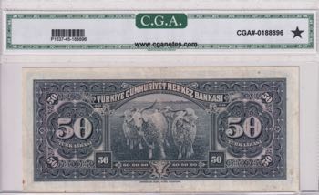 Turkey, 50 Lira, 1947, XF, p143a, ... 
