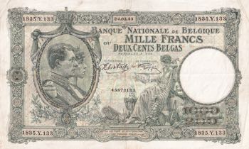 Belgium, 1.000 Francs-200 Belgas, ... 