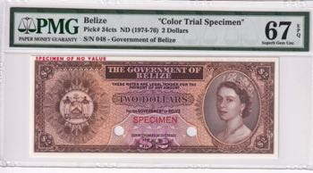 Belize, 2 Dollars, 1974/1976, UNC, ... 