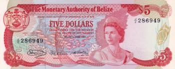 Belize, 5 Dollars, 1980, UNC, p39a