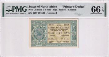 North African States, 5 Cents, UNC,