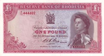 Rhodesia, 1 Pound, 1967, AUNC, p28b