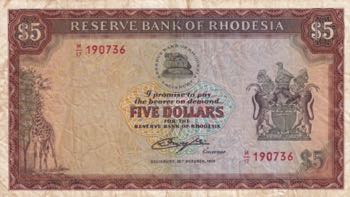 Rhodesia, 5 Dollars, 1978, VF, p36b