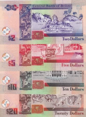 Belize, 2-5-10-20 Dollars, 2007, ... 