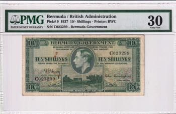 Bermuda, 10 Shillings, 1937, VF, p ... 