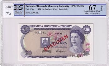 Bermuda, 10 Dollars, 1978, UNC, ... 