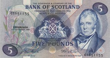 Scotland, 5 Pounds, 1984, AUNC, ... 