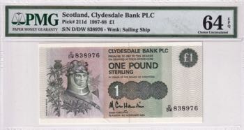 Scotland, 1 Pound, 1987/1988, UNC, ... 