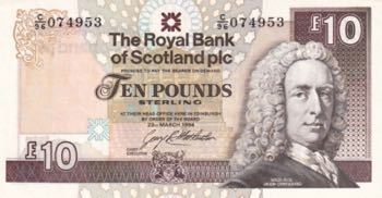 Scotland, 10 Pound, 1994, AUNC, ... 
