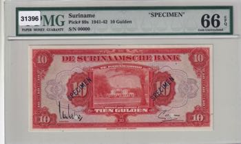 Suriname, 10 Gulden, 1941/1942, ... 