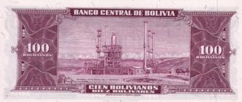 Bolivia, 100 Bolivianos, 1945, ... 