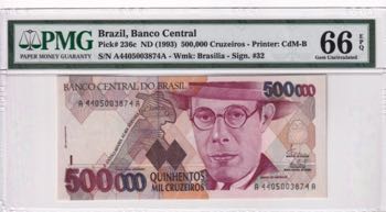 Brazil, 500.000 Cruzeiros, 1993, ... 