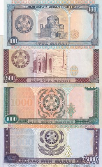 Turkmenistan, 100-500-1.000-5.000 ... 