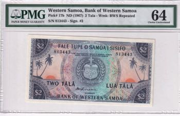 Western Samoa, 2 Tala, 1967, UNC, ... 