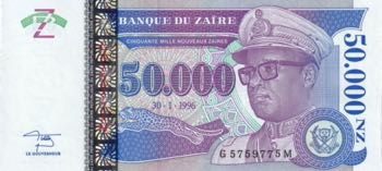 Zaire, 50.000 Nouveaux Zaires, ... 