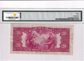 Canada, 20 Dollars, 1935, VF, p46