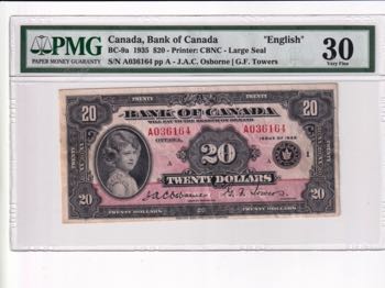 Canada, 20 Dollars, 1935, VF, p46