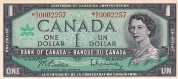 Canada, 1 Dollar, 1967, UNC, p84b, ... 