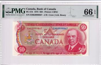 Canada, 50 Dollars, 1975, UNC, p90b
