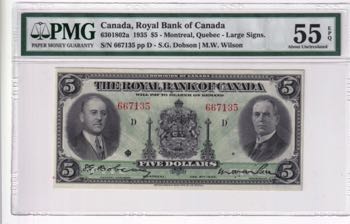 Canada, 5 Dollars, 1935, AUNC, ... 