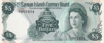 Cayman Islands, 5 Dollars, 1972, ... 