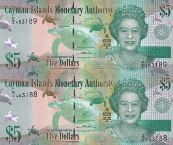Cayman Islands, 5 Dollars, 2014, ... 