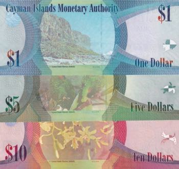 Cayman Islands, 1-5-10 Dollars, ... 