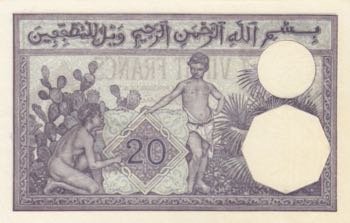 Algeria, 20 Francs, 1928, UNC(-), ... 